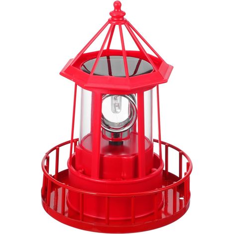 Phare LED solaire extérieur 360° rotatif, résistant, décoration jardin (1/5)
