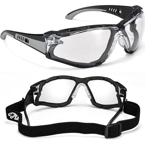 lunettes de sécurité de travail transparentes anti buée, Anti rayures, UV 400, résistantes aux chocs. CE EN166 lunettes de protection pour DIY, chimie de laboratoire, lunettes de sport (1/5)