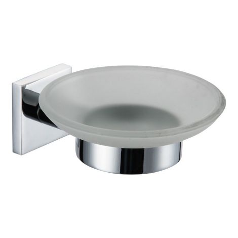 DianHydro Giona Porta sapone in metallo cromato e vetro viti per fissaggio incluse accessori a parete per il bagno (1/2)