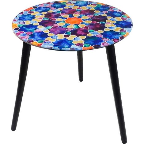 Tavolino Tavolo per Salotto Camera Piano in Vetro Temperato Malta 40 cm (1/2)