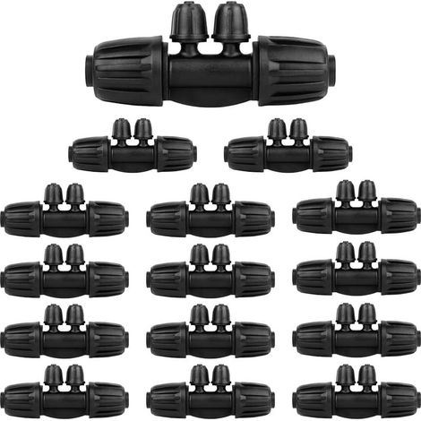 Lot de 15 Kits d’Irrigation Goutte à Goutte de 1/2 Pouce à 1/4 de Pouce pour Tuyau d’Irrigation de 16 mm, connecteur de Tuyau d’arrosage (4 voies) (1/5)