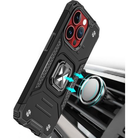 Etui Anneau Ring Armor - Protection Renforcée pour iPhone 15 Pro Max - Bordures Surélevées Écran et Caméra - Compatible Support Magnétique - 1 Pièce (1/5)