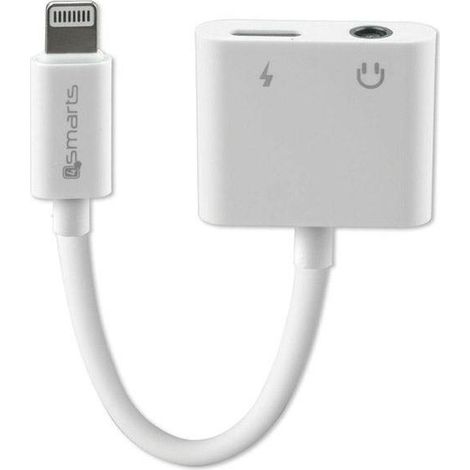Câble audio 4smarts avec répartiteur de charge Lightning - Lightning + AUX 3,5 mm blanc/blanc 468673