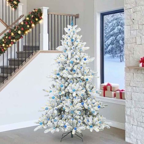 Künstlicher klappbarer Weihnachtsbaum Weiß 240 cm PVC und Stahl