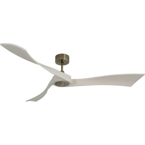 Twist, Ventilateur déstratificateur d'air, pales bois blanc 166 Cm Moteur Laiton , sans lumière (1/3)