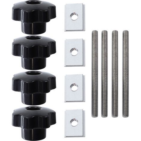 Spezielles Zubehör für T-Nut-Schienen für die Holzbearbeitung (4 Griffe + 4 Gewindestangen + 4 kleine M8-Schienen) (1/5)