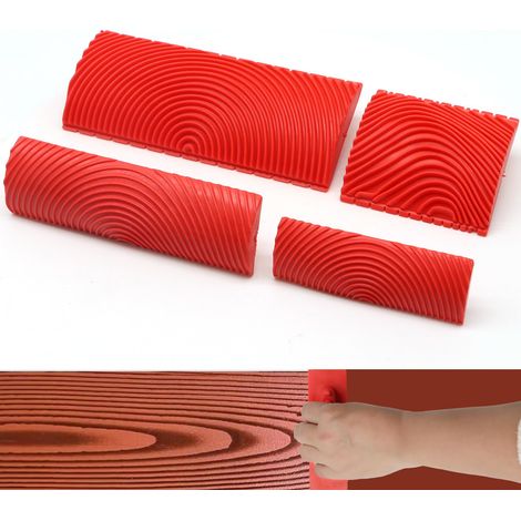 Set di 4 strumenti per venature del legno, kit di strumenti per pitturare venature del legno, strumenti decorativi per venature del legno, pennelli per venature del legno simulate per decorazioni mura