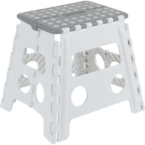 ARREGUI TB-032-GB Taburete Plegable  Banqueta Plegable para Adultos o Niños  Escalera Plegable  Taburete Escalón Infantil  Taburete para Cocina, Baño, Camping  32 cm de Altura  Blanco (1/5)