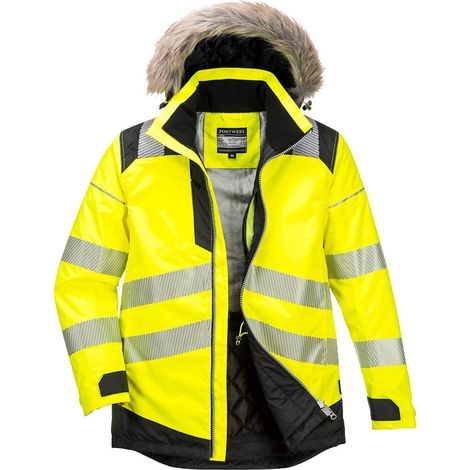 Winterparka Hochsichtbarkeit Pw3 Farbe: Gelb/Schwarz Größe XXL - Portwest