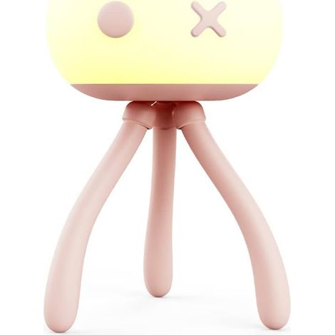 Veilleuse enfant mignonne en forme de méduse, veilleuse bébé tactile à 3 couleurs d'éclairage avec batterie LED rechargeable 1800 mAh (1/5)