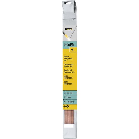 GYS - 5 baguettes cuivre phosphore 6% Ø 2MM - L. 333MM - 047181 - Ce produit de marque Gys est neuf.