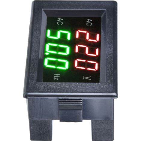 Digitales Wechselstrom-Voltmeter mit Dual-Display-LED, Frequenzmesser-Tester für Generatoren (Schwarz) (1/5)
