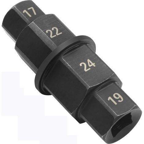 Motorcycle Axle Tool Hex Axle Tool Hex Axle Driver Tool for Front Axle Hexagonal Inner Motorcycle Spindle Tool 17mm 19mm 22mm 24mm (Black) (1/4)