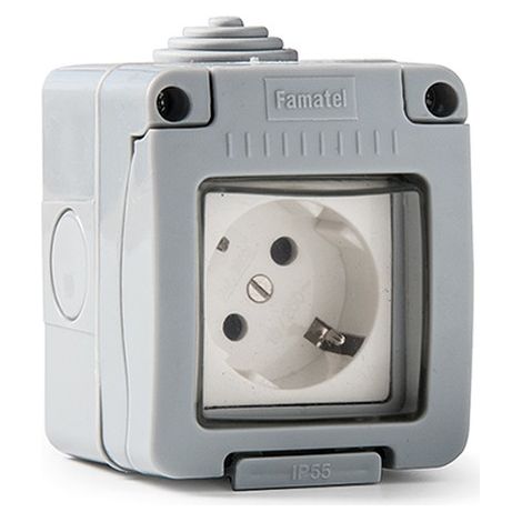 Base lateral estanco 16A-250V con toma tierra