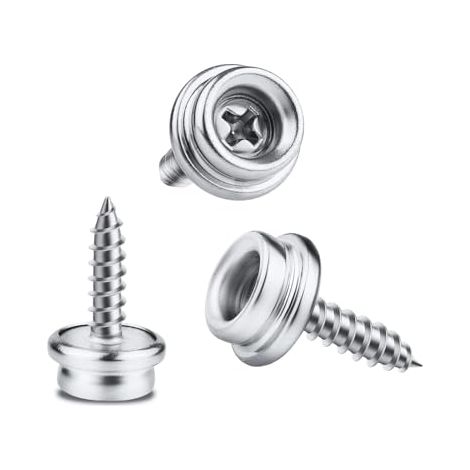 60 fibbie a vite maschio singole da 10 mm in acciaio inox appuntito, fibbia di fissaggio quattro in uno, fibbia di sgancio per yacht, fibbia per tela (1/5)