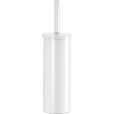 1 - Brosse WC - Support Mural - Acier Inoxydable - Finition Mate Blanche - Pour Salle De Bain - Blanc - 30x10cm (1/4)