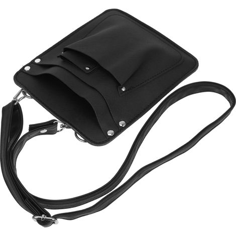 Pochette de Fleuriste en PU Noire, Porte-sécateurs la Taille Bandoulière, pour Outils de Jardinage et Composition de Fleur (1/5)