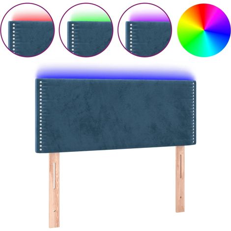Tête de lit,Panneau décoratif à LED Bleu foncé 100x5x78/88 cm Velours CFW3612080 (1/5)