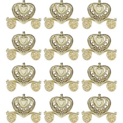 Boîte Cadeau Cœur Romantique 12PCS pour Mariage - Bonbonnière Plastique Dorée Anniversaire Saint-Valentin (1/5)