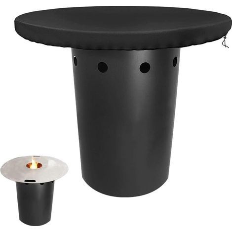 Housse Barbecue Exterieur Rond, Noir 80cm pour Housse Barbecue Campingaz, Protection UV 420D Rond Housses pour Barbecue, pour Panneau Ignifuge, Plaque de Gril (1/5)