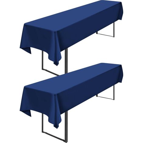 Nappe de table de bière 2 pièces bleu marine 250x100cm 200GSM Polyester
