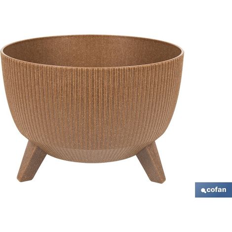 Jardinière avec pieds imitation bois et drainage, WPC Ø 290 x 230 mm, 9,3 L (1/4)