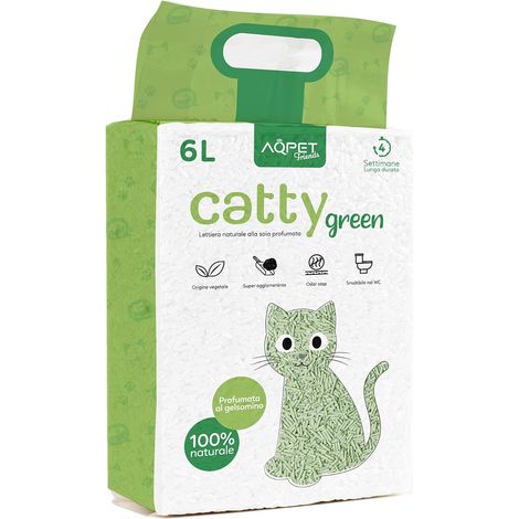 Litière CattyGreen Sable pour Chats au soja Naturel d'origine végétale Parfum Jasmin