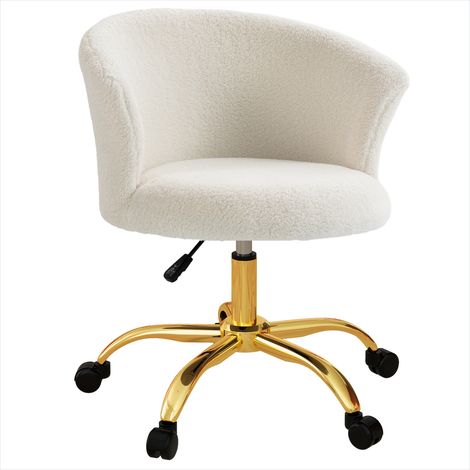 Chaise de bureau ergonomique en tissu orange avec accoudoirs (1/5)