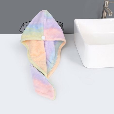 Serviettes microfibre cheveux lot de 2 ultra absorbantes séchage rapide avec boutons pour femmes filles (1/5)