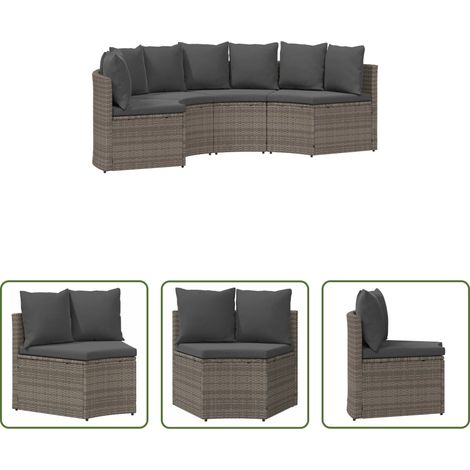 Terrasse - Sofa Set 2 pcs Grau Massives Akazienholz und Poly Rattan (1/5)