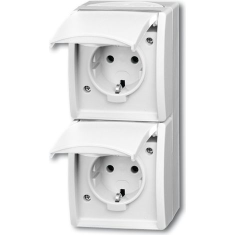 Busch-Jaeger 4011395079645 toma de corriente 2 x Type F Blanco