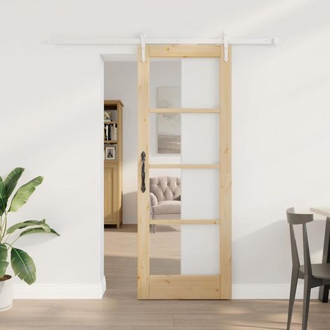 Porte Coulissante-Porte intérieure Marron 73,5 x 198,5 cm Bois et métal 220932 (1/5)