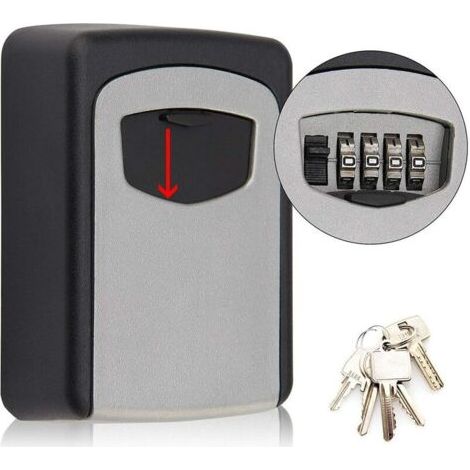 Sicherer Schlüsseltresor, Wandschlüsseltresor, Schlüsseltresor mit 4-stelligem Code, hohe Sicherheit, wasserdicht und rostfrei, für den Innen- und Außenbereich, Zuhause, Büro, Garage, Schule, Turnhall