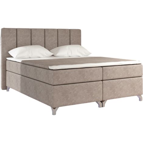 Lit boxspring 180x200 tissu beige Balfor (1/4)