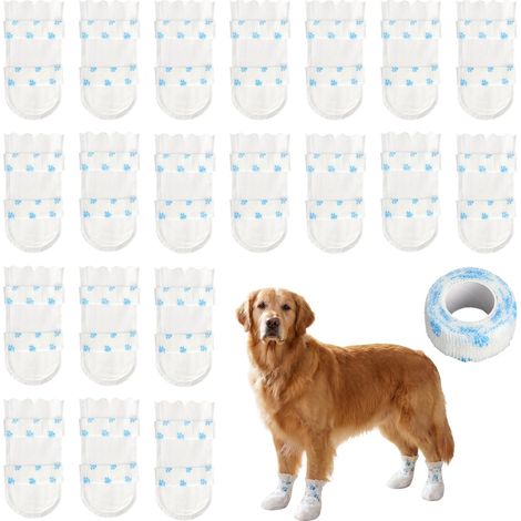 Lot de 20 chaussettes pour chien - Imperméables - Antidérapantes - Protection contre les fuites - Maintien sûr - Sans glissement - Pour la pluie, les pattes de petits chiens (1/5)