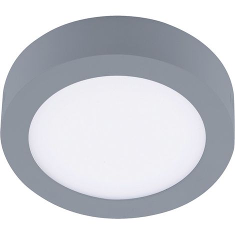 Plafón LED SMD "Know" redondo (12W 4000K 960lm) IP20 Ø17,5cm fabricado en aluminio y acrílico color gris (1/3)