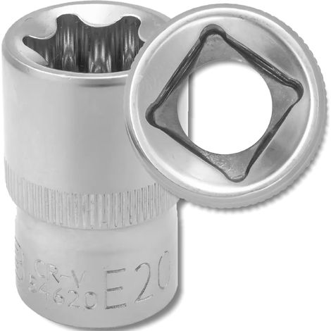JCB Torx-Steckschlüssel 1/2" Cr-V E20 (1/5)