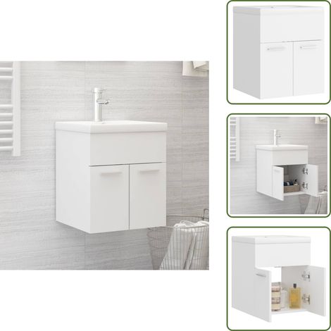 Armario de almacenamiento - vidaXL Mueble con lavabo blanco madera de ingeniería - Lavabo blanco
