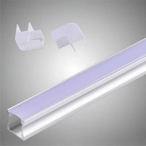 Trade Shop - Profilo In Alluminio 2 Mt Incasso Copertura Opaca Per Strip Led Strisce Al-09 - (1/2)