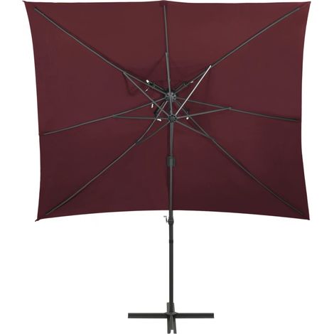 Maison Exclusive - Ampelschirm mit Lüftung 250x250 cm Bordeauxrot