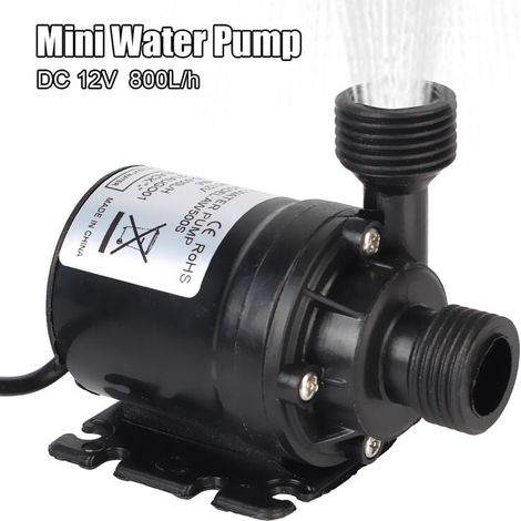 Pompe à eau submersible 12V DC – Moteur sans balais – Débit 800L/h – Levée max 5m – Ultra silencieuse < 35dB – Mini jardin portable (1/5)