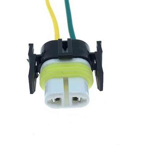 Connecteur automobile H11 en céramique à deux prises, 2 broches et deux trous, avec bornes pour le raccordement pneumatique aux ampoules - Fiche simple
