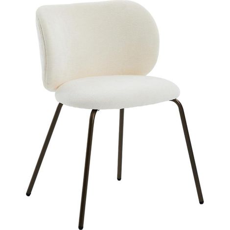 Chaise de salle à manger en tissu chenille, pieds métal bronze, lot de 1 (1/5)
