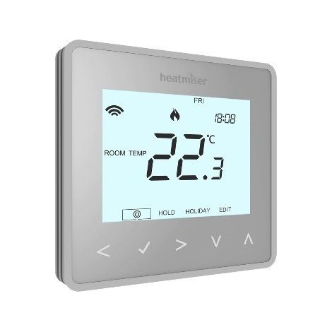 Heatmiser neoStat V3 Platinum Silver Programmable Thermostat 230V (1/3)