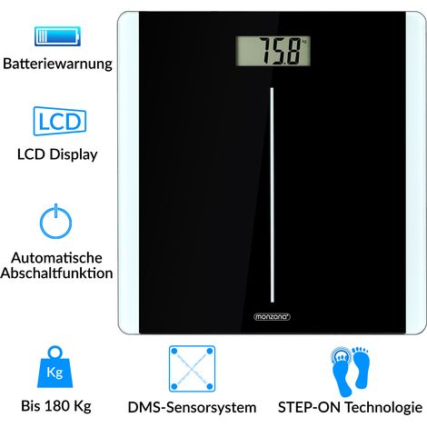 Bilancia pesa persone Monzana con sensori DMS bilancia digitale display LCD (1/5)