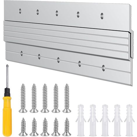 1 Paire Rail Fixation Miroir Lourd Z, 30,5cm Fixation Miroir Mural Lourd Z avec Vis et Tournevis pour Cadre Photo, Tête de Lit, Panneau (1/5)