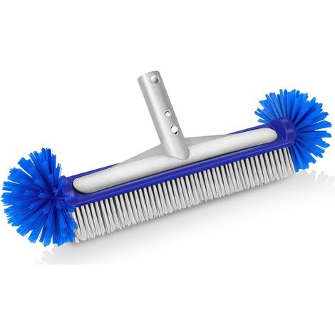 Brosse coudée pour piscine, 43 cm (17 pouces), bleue, pour les parois, le fond, les marches et le carrelage-AquaForge (1/5)