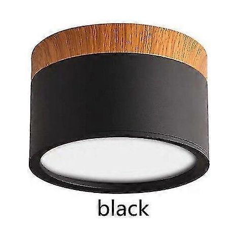 Plafonnier LED 12 W, dimmable 7 W/9 W, montage en surface, style moderne, finition bois noir, lumière blanche 12 W (1/5)