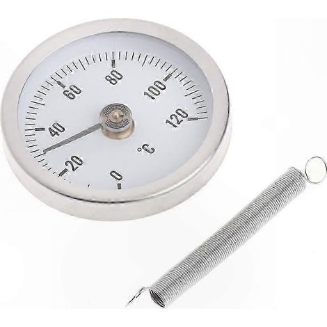 Aufsteckbares Rohrthermometer, 63 mm, mit Temperaturanzeige für Heizkörper, mit Feder, für Öloberflächen und -leitungen (1/5)