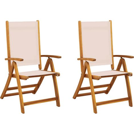 Maison Exclusive - Klappstühle, 2 Stück, Massivholz Akazie und Te (1/5)